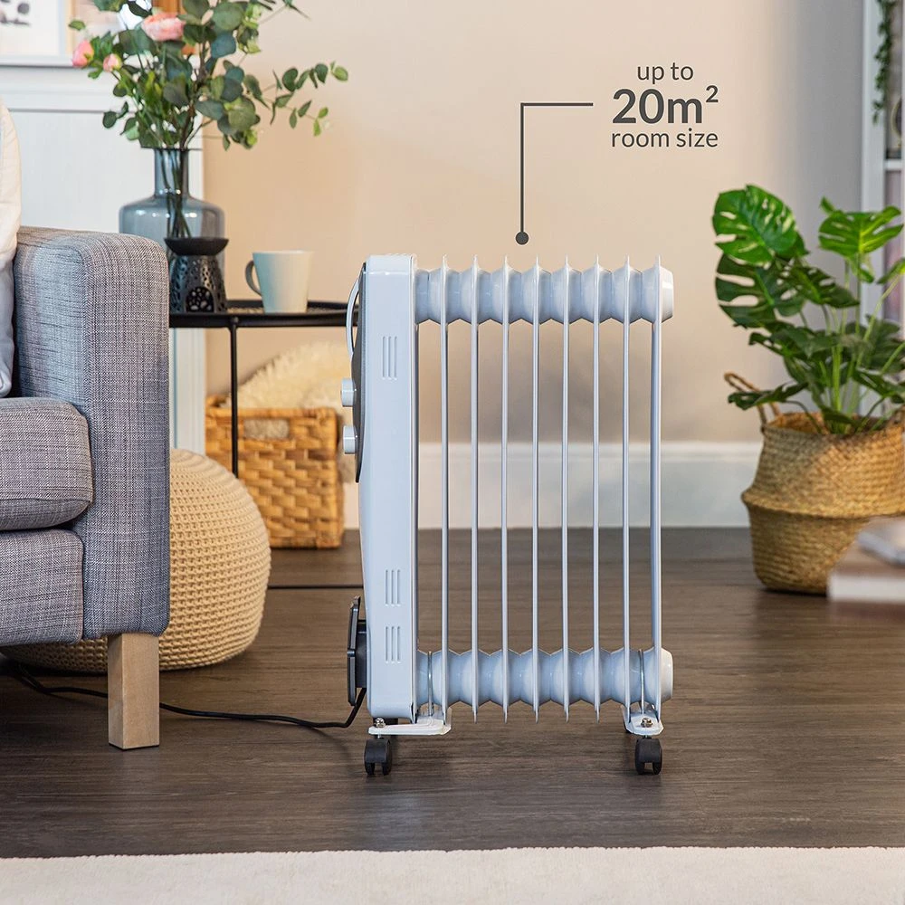 Russell Hobbs 9 Fin 2kW Oil Filled Radiator White 6 Russell Hobbs 9 Fin 2kW Oil Filled Radiator White - Image 4