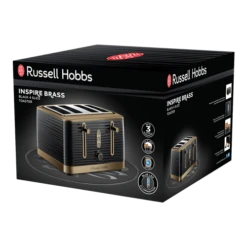 Russell Hobbs Inspire 4 Slice Brass Black Toaster -Deals Russell Hobbs Store rh 3Dpack Image 24385