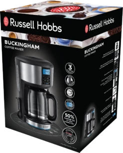 Buckingham Coffee Maker Brushed Stainless Steel -Deals Russell Hobbs Store rh 3Dpack image 20680 56