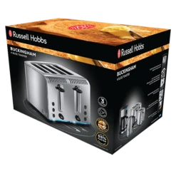 Russell Hobbs Buckingham 4 slice Toaster Brushed Stainless Steel -Deals Russell Hobbs Store rh 3Dpack image 20750