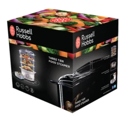 3 Tier Food Steamer White 15 3 Tier Food Steamer White -Deals Russell Hobbs Store rh 3Dpack image 21140