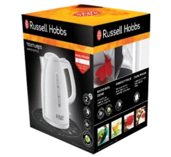 Russell Hobbs Textures Plastic Kettle - White -Deals Russell Hobbs Store rh 3Dpack image 21270