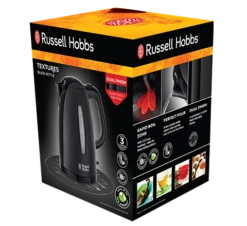 Russell Hobbs Textures Plastic Kettle - Black -Deals Russell Hobbs Store rh 3Dpack image 21271
