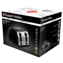 Russell Hobbs Legacy 4 Slice Toaster - Black -Deals Russell Hobbs Store rh 3Dpack image 21303