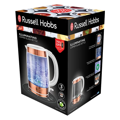 Russell Hobbs Illuminating Glass Kettle in Copper 7 Russell Hobbs Illuminating Glass Kettle in Copper - Image 5