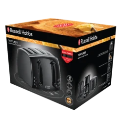 Russell Hobbs Textures 4 slice Toaster - Black 14 Russell Hobbs Textures 4 slice Toaster - Black -Deals Russell Hobbs Store rh 3Dpack image 21651 2