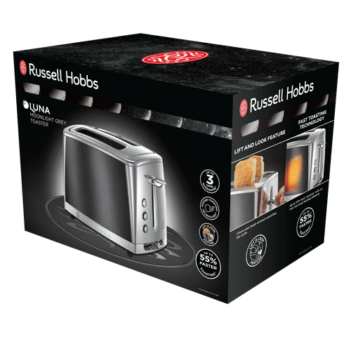 Russell Hobbs Luna 2 Slice Toaster Grey 7 Russell Hobbs Luna 2 Slice Toaster Grey - Image 5