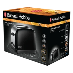 Russell Hobbs Stainless Steel 2 Slice Toaster - Black -Deals Russell Hobbs Store rh 3Dpack image 23331
