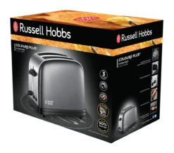 Russell Hobbs Colours+ 2 Slice Toaster Grey -Deals Russell Hobbs Store rh 3Dpack image 23332