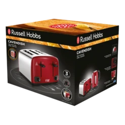 Russell Hobbs Cavendish Red 4 Slice Toaster -Deals Russell Hobbs Store rh 3Dpack image 24092
