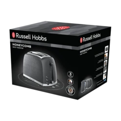 Russell Hobbs Honeycomb 2 Slice Grey Toaster -Deals Russell Hobbs Store rh 3Dpack image 26063