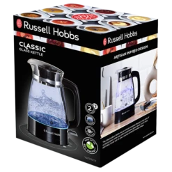 Russell Hobbs Classic Glass Kettle - Black 12 Russell Hobbs Classic Glass Kettle - Black -Deals Russell Hobbs Store rh 3Dpack image 26080
