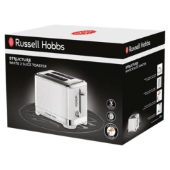 Russell Hobbs Structure White 2 Slice Toaster -Deals Russell Hobbs Store rh 3Dpack image 28090