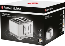 Russell Hobbs Structure White 4 Slice Toaster -Deals Russell Hobbs Store rh 3Dpack image 28100