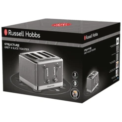 Russell Hobbs Structure Grey 4 Slice Toaster -Deals Russell Hobbs Store rh 3Dpack image 28102