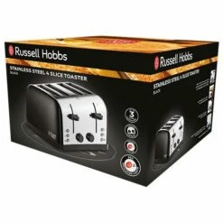 Russell Hobbs Stainless Steel 4-slice Toaster - Black -Deals Russell Hobbs Store rh 3Dpack image 28360