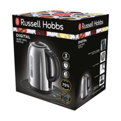 Russell Hobbs Digital Quiet Boil Kettle - Brushed Brushed Stainless Steel -Deals Russell Hobbs Store rh 3dpack image 21040