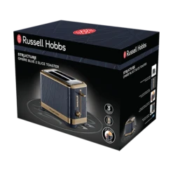 Russell Hobbs Structure Brass Ombre Blue Toaster - 2 Slice -Deals Russell Hobbs Store rh 3dpack image 26120
