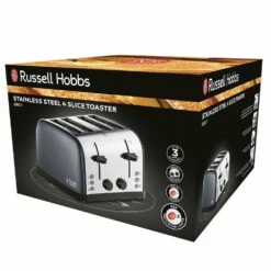 Russell Hobbs Stainless Steel 4-slice Toaster - Grey -Deals Russell Hobbs Store rh 3dpack image 28364