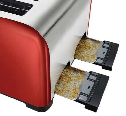 Russell Hobbs Worcester Red Toaster - 4 Slice 4 Russell Hobbs Worcester Red Toaster - 4 Slice - Image 2