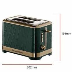 Russell Hobbs Structure Brass Emerald Green Toaster - 2 Slice -Deals Russell Hobbs Store rh inset image 26121 4