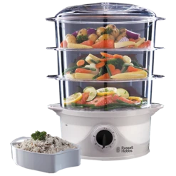 3 Tier Food Steamer White -Deals Russell Hobbs Store rh main image 21141 1