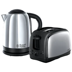 Russell Hobbs Lincoln 2 Slice Toaster and Kettle Twin Pack Polished Stainless Steel -Deals Russell Hobbs Store rh main image 21830 1
