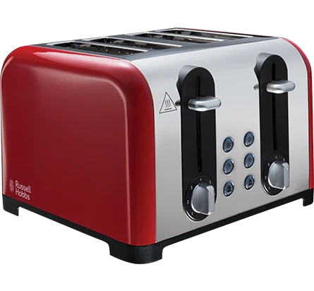 Russell Hobbs Worcester Red Toaster - 4 Slice 3 Russell Hobbs Worcester Red Toaster - 4 Slice