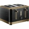 Russell Hobbs Inspire 4 Slice Brass Black Toaster