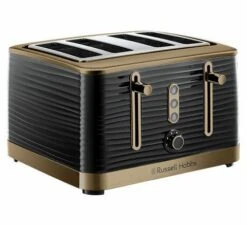 Russell Hobbs Inspire 4 Slice Brass Black Toaster