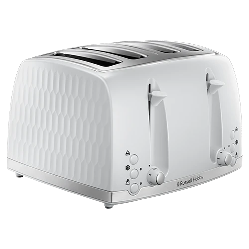 Russell Hobbs Honeycomb 4 Slice White Toaster -Deals Russell Hobbs Store rh main image 26070 3