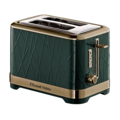 Russell Hobbs Structure Brass Emerald Green Toaster - 2 Slice