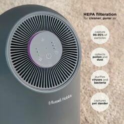 Russell Hobbs Clean Air Compact Air Purifier with Touch Control Grey -Deals Russell Hobbs Store rhap1001g lifestyle 2000px 03