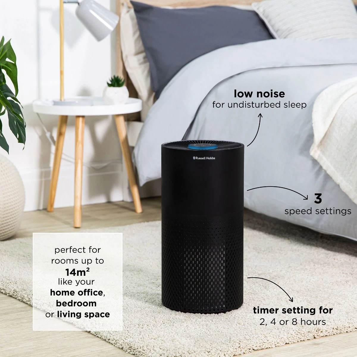 Russell Hobbs Clean Pro Air Purifier in Black with H13 HEPA Filter 3 Russell Hobbs Clean Pro Air Purifier in Black with H13 HEPA Filter - Image 2