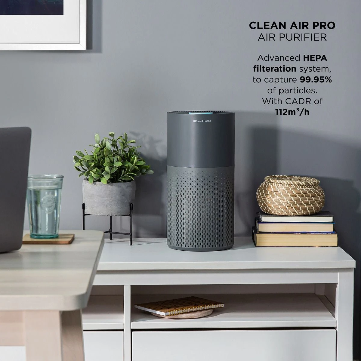 Russell Hobbs Clean Pro Air Purifier in Grey with H13 HEPA Filter 6 Russell Hobbs Clean Pro Air Purifier in Grey with H13 HEPA Filter - Image 4