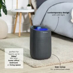 Russell Hobbs 1L Fresh Air Pro Compact 2 in 1 Grey Dehumidifier & Air Purifier -Deals Russell Hobbs Store rhdh1101g lifestyle 2000px 02