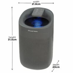 Russell Hobbs 1L Fresh Air Pro Compact 2 in 1 Grey Dehumidifier & Air Purifier -Deals Russell Hobbs Store rhdh1101g product 2000px 02