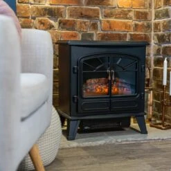 Russell Hobbs 1.85kW Black Double Electric Stove Fire 12 Russell Hobbs 1.85kW Black Double Electric Stove Fire -Deals Russell Hobbs Store rhefstv2003b lifestyle 2