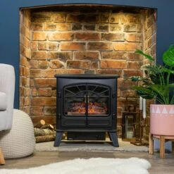 Russell Hobbs 1.85kW Black Double Electric Stove Fire 13 Russell Hobbs 1.85kW Black Double Electric Stove Fire -Deals Russell Hobbs Store rhefstv2003b lifestyle 3