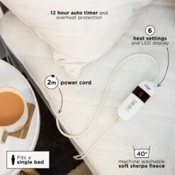 Russell Hobbs Single Electric Heated Blanket 12 Russell Hobbs Single Electric Heated Blanket -Deals Russell Hobbs Store rhesb8001 lifestyle 1