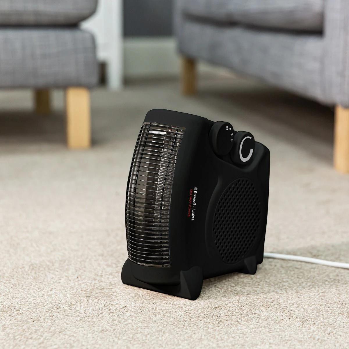 Russell Hobbs 2kW Black Portable Horizontal or Vertical Fan Heater 7 Russell Hobbs 2kW Black Portable Horizontal or Vertical Fan Heater - Image 5
