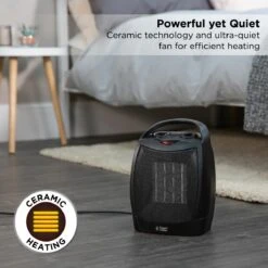 Russell Hobbs 1.5kW Ceramic Black Portable Upright Fan Heater -Deals Russell Hobbs Store rhfh1006b lifestyle 05