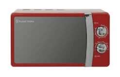 Classic Red 17 Litre Manual Microwave -Deals Russell Hobbs Store rhmm701r front