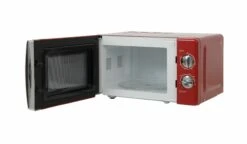 Classic Red 17 Litre Manual Microwave -Deals Russell Hobbs Store rhmm701r open