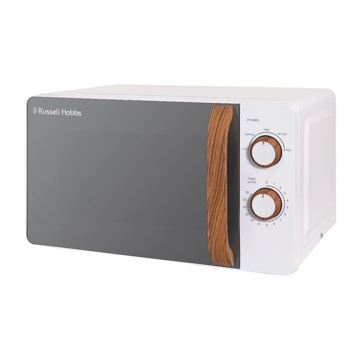 17 Litre Scandi White Manual Microwave with Wood Effect 2 17 Litre Scandi White Manual Microwave with Wood Effect