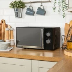 17 Litre Black Honeycomb Manual Microwave -Deals Russell Hobbs Store rhmm715b lifestyle 4