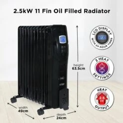 Russell Hobbs 11 Fin 2.5kW Black Oil Filled Radiator 15 Russell Hobbs 11 Fin 2.5kW Black Oil Filled Radiator -Deals Russell Hobbs Store rhofr5003b lifestyle 1