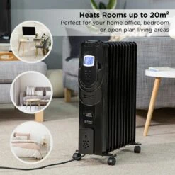 Russell Hobbs 11 Fin 2.5kW Black Oil Filled Radiator 16 Russell Hobbs 11 Fin 2.5kW Black Oil Filled Radiator -Deals Russell Hobbs Store rhofr5003b lifestyle 3