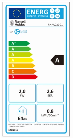 Russell Hobbs 3 IN 1 PORTABLE AIR CONDITIONER, DEHUMIDIFIER & AIR COOLER 7000 BTU 21 Russell Hobbs 3 IN 1 PORTABLE AIR CONDITIONER, DEHUMIDIFIER & AIR COOLER 7000 BTU -Deals Russell Hobbs Store rhpac3001
