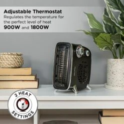Russell Hobbs Retro 1.8kW Horizontal/Vertical Black Fan Heater 18 Russell Hobbs Retro 1.8kW Horizontal/Vertical Black Fan Heater -Deals Russell Hobbs Store rhrethfh1001b lifestyle 03